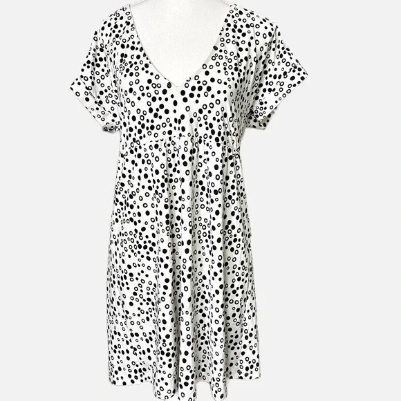 Athena Black White Polka Dot Athletic Dress - Picture 1 of 10